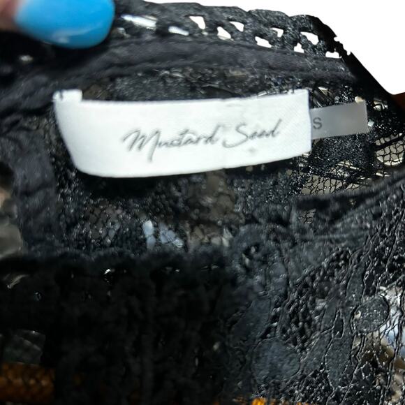 Mustard Seed Womens S Black Lace Sleeveless Coquette Feminine Romantic Boho - Picture 2 of 11